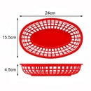 Axyaa Oval Plastic Food Baskets Set of 4 - Colorful Reusable Serving Plates