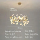 Axyaa Ginkgo Chandeliers: Elegant Ceramics & Acrylic Leaves Pendant Lights