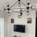 Axyaa Nordic Retro Industrial Cognac Glass Chandelier for Home and Retail