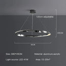 Axyaa Black Ring LED Chandelier: Modern Art Design for Living Room, Bedroom, Dining Room