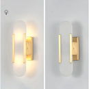 Axyaa Brass Glass Wall Sconce: Modern Scandinavian Interior Lamp for Living Room