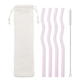 Axyaa Eco-Friendly Glass Straws - Colorful, High-Quality, Set of 6
