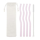 Axyaa Eco-Friendly Glass Straws - Colorful, High-Quality, Set of 6