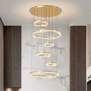Axyaa Modern Ring LED Pendant Chandeliers for Living Room and Dining Room