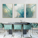 Luxurious Gilt Marble Art Print by Axyaa - Turquoise Gold Foil Texture For Home Decor