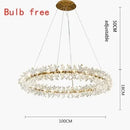 Axyaa Luxury Crystal LED Chandelier Circular Pendant Lamp - Modern Designer Lighting