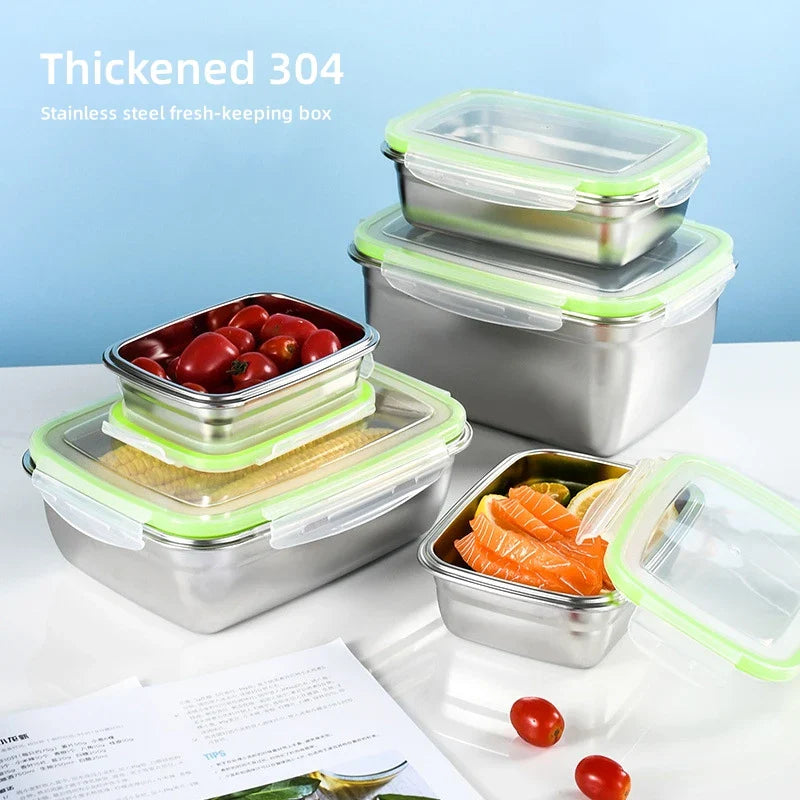Axyaa Stainless Steel Fresh-keeping Lunch Box with Leak Proof Lid
