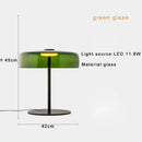 Axyaa Glass Amber Green LED Table Lamp for Luxurious Living Spaces