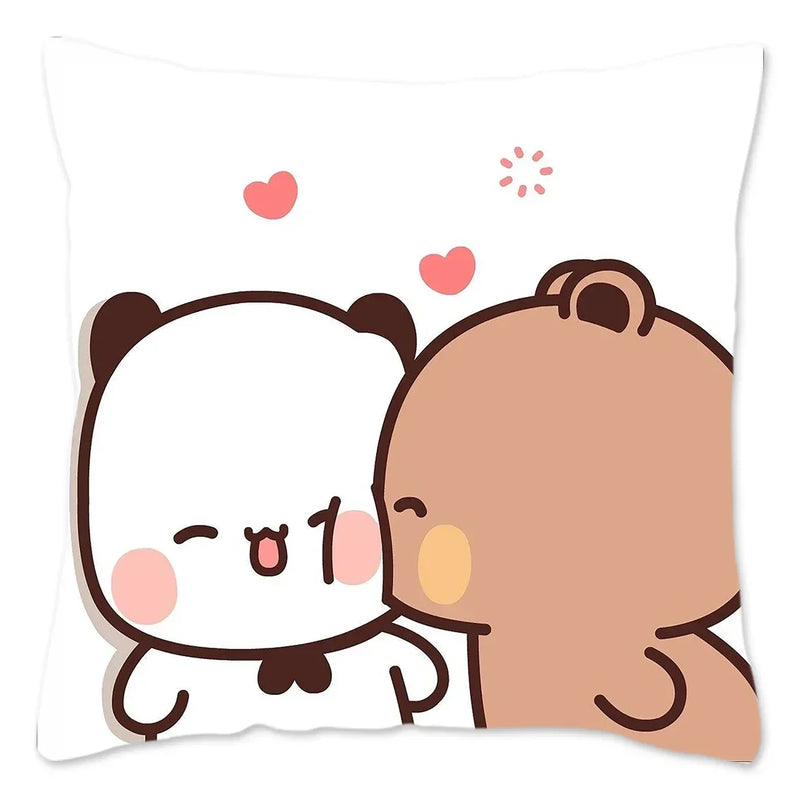 Cute Panda Bears Printed Pillow Case for Sofa Decoration by Axyaa