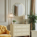 Axyaa Golden Rim Flower Accent Mirror for Modern Decor - Large Wall Mirror