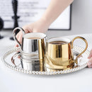 Axyaa Electroplated Ceramic Coffee Cup - Nordic Light Luxury, Personalized Gift Mug
