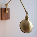Axyaa Copper LED Swing Arm Wall Light Fixture Nodic Walnut Design