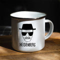 Axyaa Heisenberg Enamel Camping Mug 11oz - Breaking Bad Coffee Mug, Friends Birthday Gift