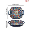 Axyaa Bohemian Style Salad Plate with Double Ear - Oven & Microwave Safe