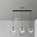 Axyaa Smoke Gray Glass Kitchen Island Pendant Light