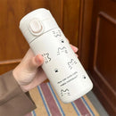 Axyaa Cute Cat Stainless Steel Thermal Water Bottle - Hot & Cold Drinkware