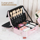 Axyaa Travel Makeup Train Case with Adjustable Dividers and Shoulder Strap