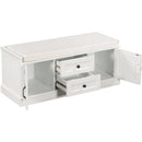 Axyaa Entryway Storage Bench with Drawers & Cabinets, Removable Cushion - End of Bed Bench