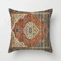 Axyaa Red Plush Moroccan Ethnic Sofa Cushion Cover -  Customizable 40x40 50x50 60x60