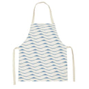 Axyaa Blue Wave Kitchen Apron: Yellow Striped Wood Texture, Adult & Kids Bib