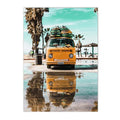 Axyaa Seaside Coconut Tree Canvas Painting: Nordic Beach Wall Art Print