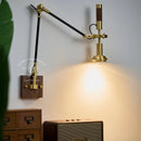 Axyaa Industrial Style Copper Wall Lamp with 360° Adjustable Arm for Bedroom and Restaurant