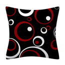 Axyaa Red Geometric Pillowcase Abstract Pachwork Cushion Cover Square Home Decor