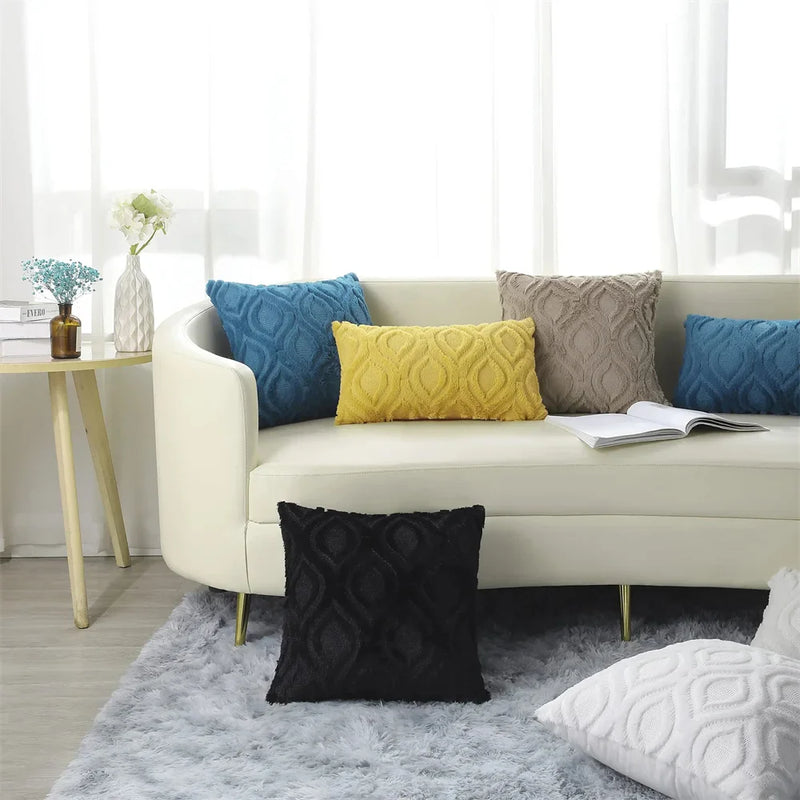 Axyaa Soft Plush Cushion Cover 45x45, Luxury Decorative Pillowcase for Living Room