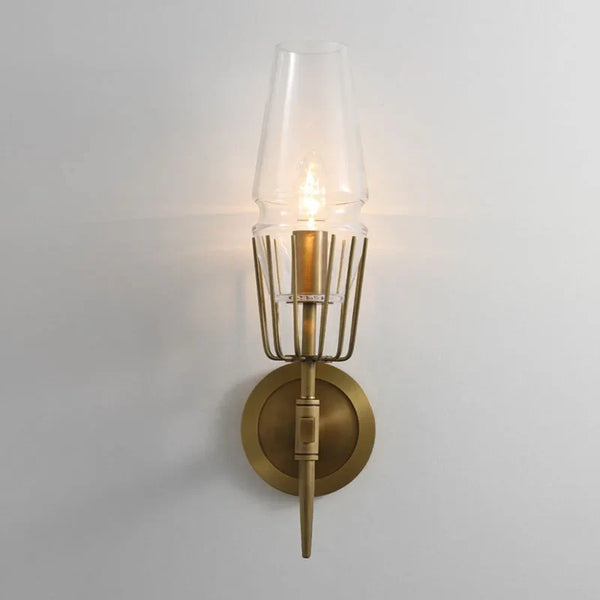 Axyaa Nordic Villa Clear Glass Wall Lamps for Bedroom, Industrial Indoor Wandlamp Home Lighting Decor