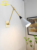 Axyaa Athena Brass Wall Lamp LED Swing Arm Sconces Black/Gold Kitchen Study