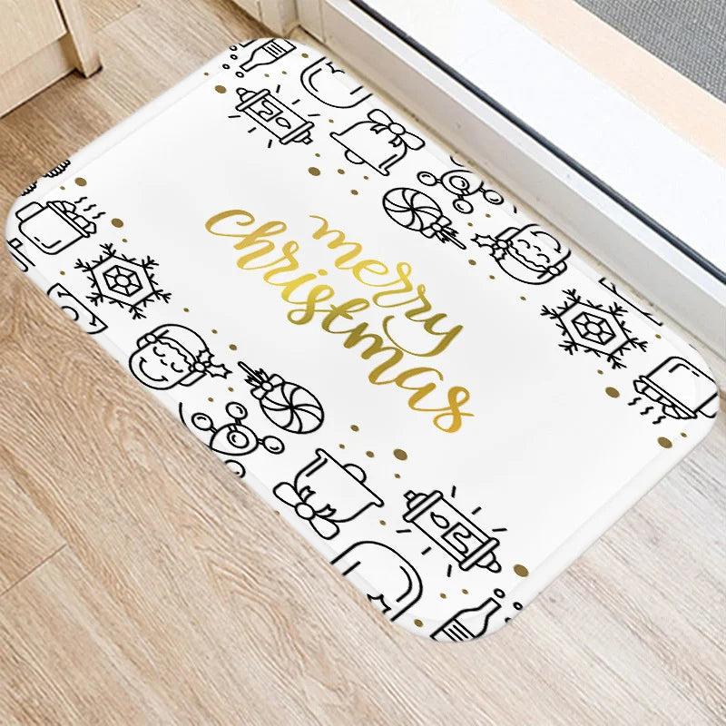 Axyaa Golden Black Letter Printed Door Mat, Non-Slip Floor Home Decoration
