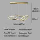 Axyaa LED Pendant Light Stainless Steel Modern Chandelier for Dining Kitchen Island