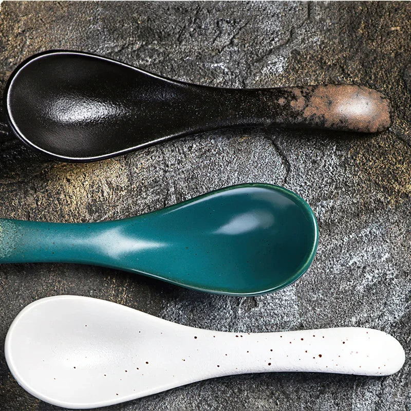 Axya Blue Ceramic Spoon Set for Stylish Dining Experience