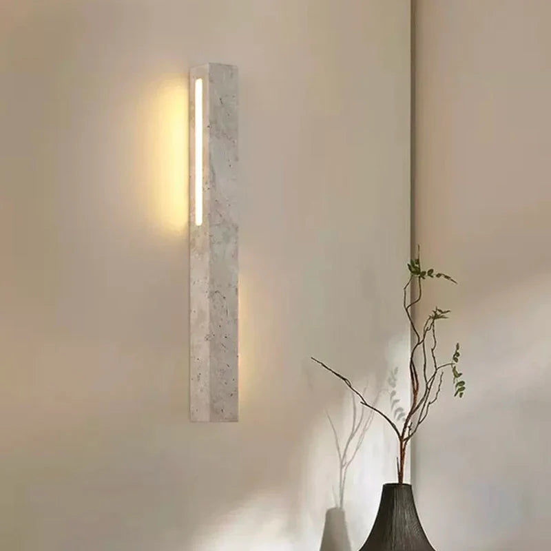 Axyaa Cuboid Natural Stone LED Wall Lamp for Elegant Atmosphere Lighting