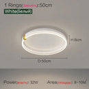 Axyaa LED Ceiling Light: Modern Aluminum Ring for Bedroom, Study - Full Spectrum Lighting