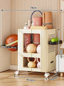 Axyaa Yoga Mat Storage Basket Wheel Rack Home Organizer Fitness Trolley