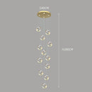 Axyaa Modern Crystal Chandelier Stair Pendant Lamp Living Room Lighting