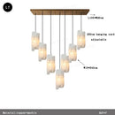 Axyaa Natural Cloud Copper Stone Chandelier for Staircase & Living Room