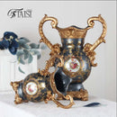 Axyaa European Luxury Double Ear Vase Home Decoration Handicraft Living Room Decor