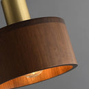 Axyaa Vintage Brass LED Wooden Pendant Light for Bedroom & Living Room