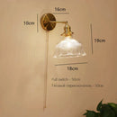 Axyaa Art Deco LED Wall Lamp with Pull Switch, Nordic Design Glass Interior Light