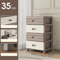 Axyaa 6 Tier Drawer Storage Cart, Gray/Brown, Mobile Organizer with Wheels.
