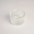 Glass Tealight Candle Holder Set by Axyaa - Clear Mini Candlestick Table Centerpiece