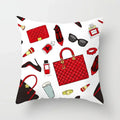 Axyaa Red Cartoon Cushion Cover 45x45cm - Modern Leisure Home Decor Pillow