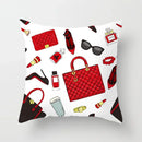 Axyaa Red Cartoon Cushion Cover 45x45cm - Modern Leisure Home Decor Pillow