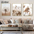 Axyaa Dandelion Reed Canvas Print Nordic Wall Art for Home Decor