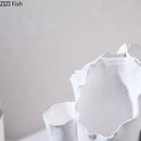 Axyaa Ceramic Tooth Vase Plant Pot for Table Decoration and Flower Arrangement