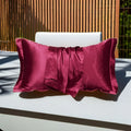 Axyaa Solid Color Silk Pillowcase Set - Queen Size 48x74cm