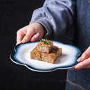 Axyaa Flower Shape Ceramic Plate for Desserts, Cakes, Pasta, Sushi - Molecular Cuisine Tableware