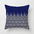 Axyaa Blue Geometric Floral Printed Pillow Case - Soft Cushion Cover